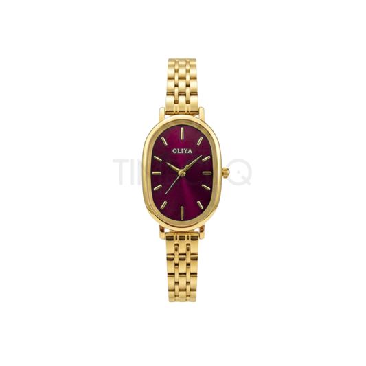 Oliya 2015 Women’s Watch – Gold Chain Wine Red Dial