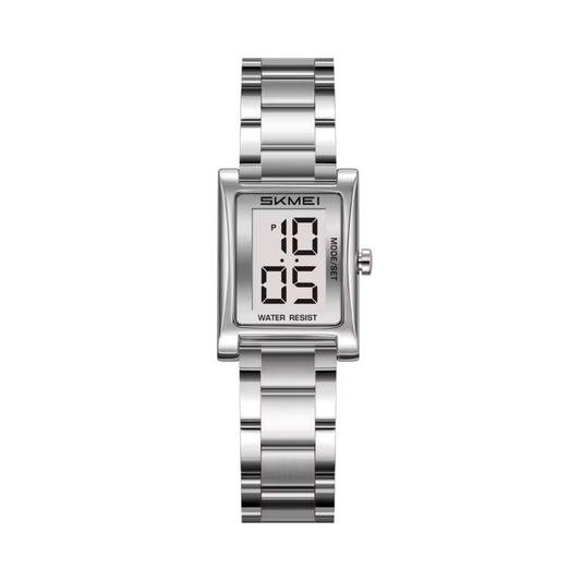 Skmei 2569 Fashionable Ladies Digital Watch- Silver