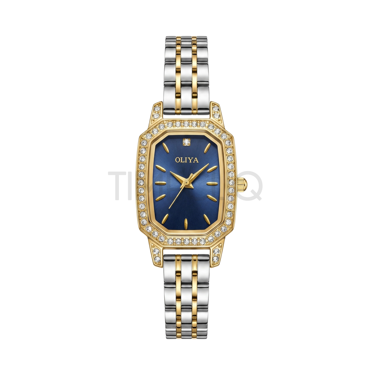 Oliya 2002 Elegant Women’s Two-Toned Watch – Blue Dial | Stylish Ladies Watch