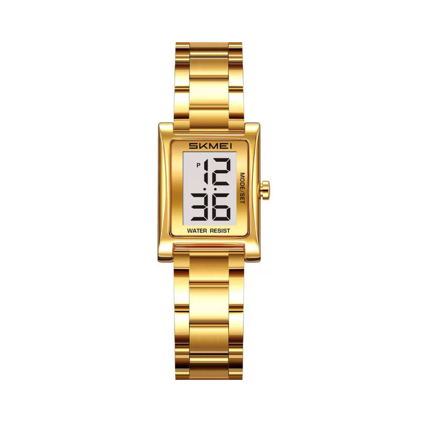 Skmei 2569 Fashionable Ladies Digital Watch- Gold