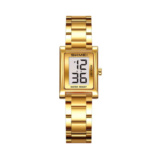 Skmei 2569 Fashionable Ladies Digital Watch- Gold