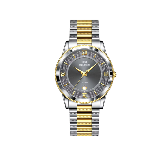 Bestwin 232 Classic Luxury Quartz Men's Watch Dual Tone Grey