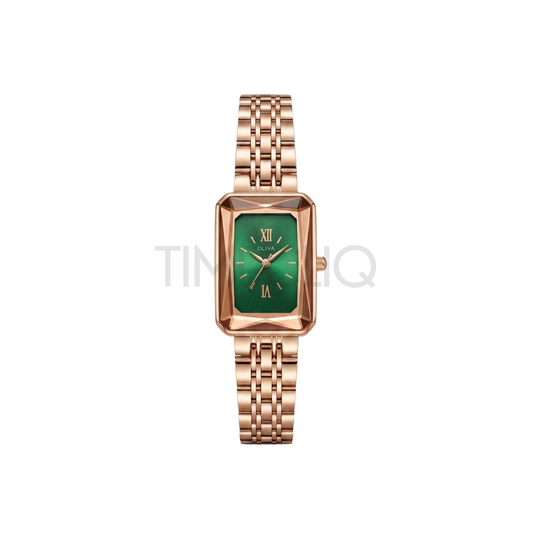 Oliya 6881 Luxury Gold Watch Green Square Dial