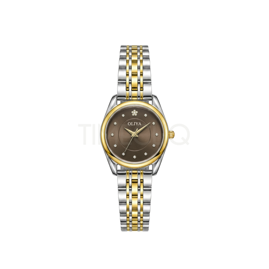 Oliya 6658 Brown Dial Two-Tone Women’s Watch.