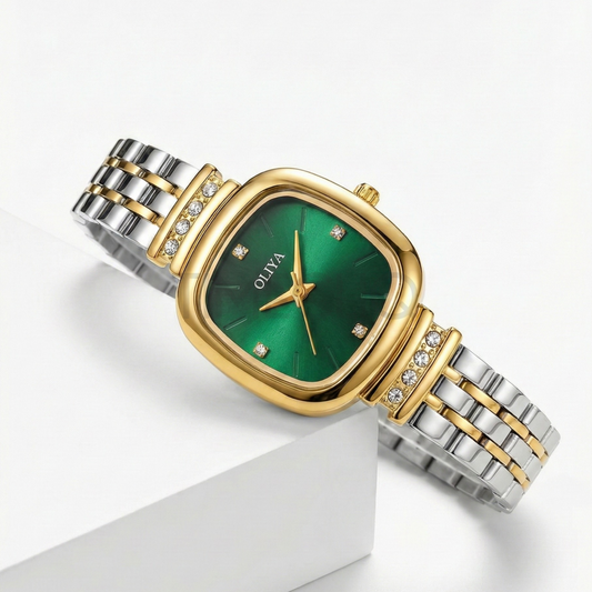 Oliya 6815 Elegant Square Green Dial Women’s Watch