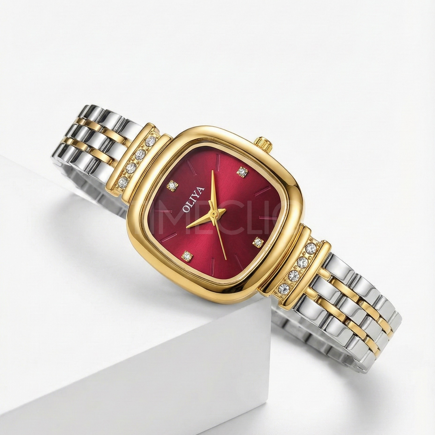 Oliya 6815 Elegant Square Red Dial Women’s Watch