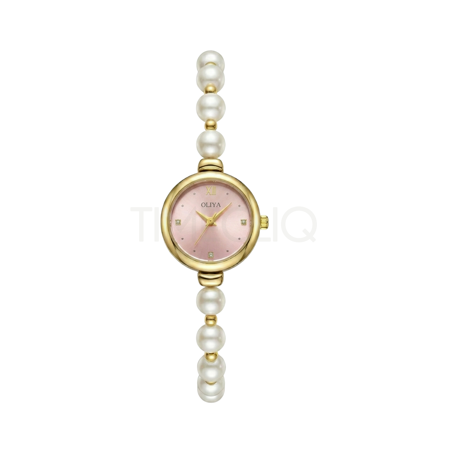 Oliya 993 Women’s Pearl Bracelet Wristwatch – Elegant Pink Dial Ladies Watch
