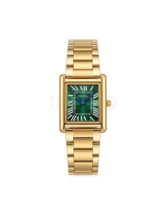 Oliya 6862 Women’s Gold Watch – Green Dial | Elegant Ladies Wristwatch