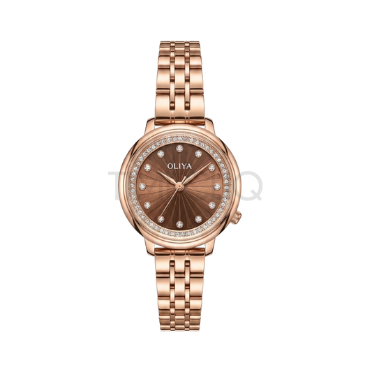 Oliya 889 Brown Dial Rose-Gold Women’s Watch