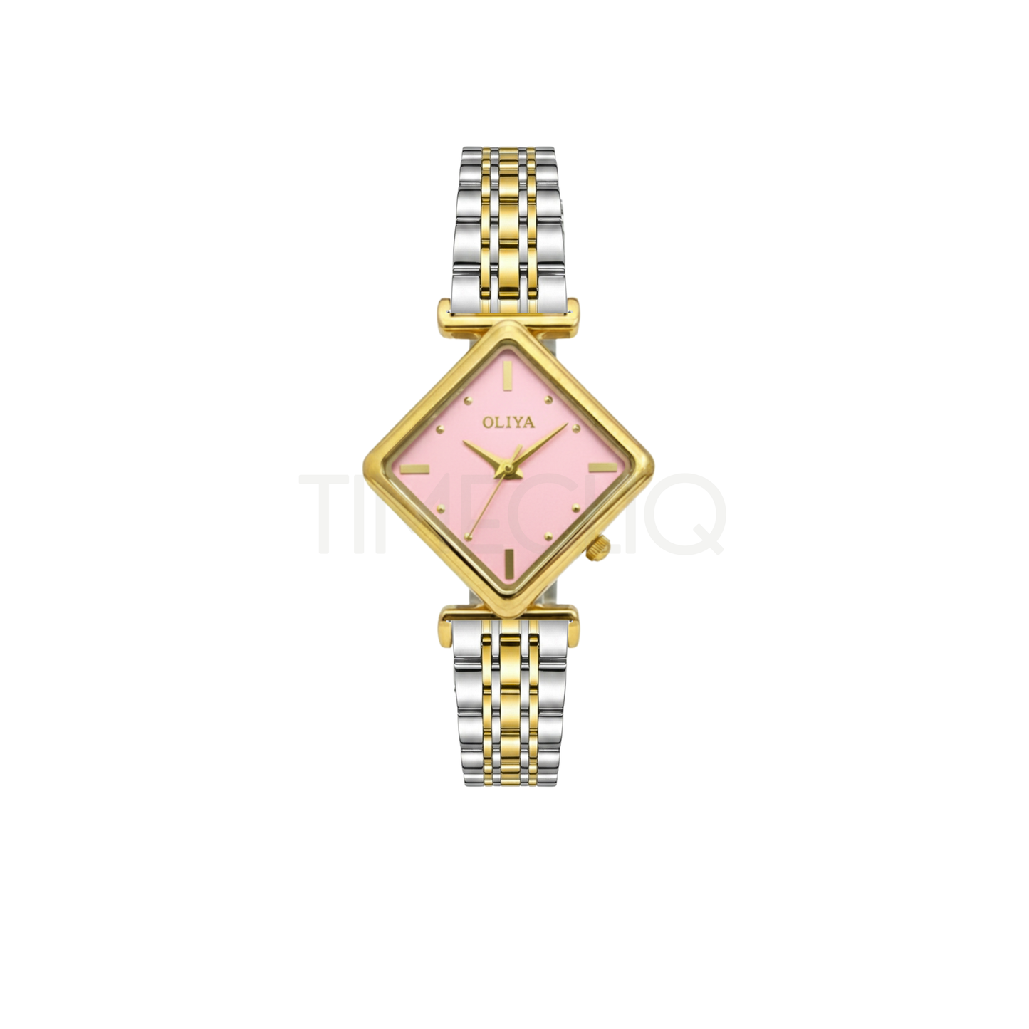 Oliya 6819 Women’s Two Toned Watch – Pink Dial | Elegant Ladies Wristwatch