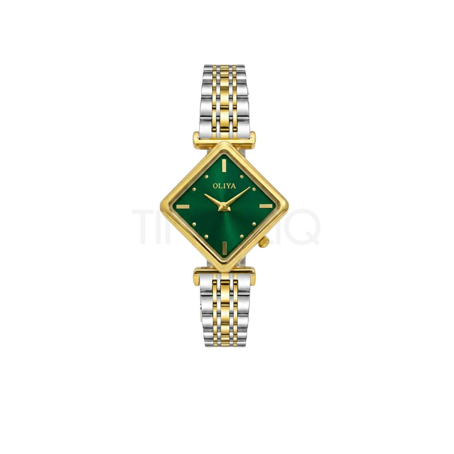 Oliya 6819 Women’s Two Toned Watch – Green Dial | Elegant Ladies Wristwatch