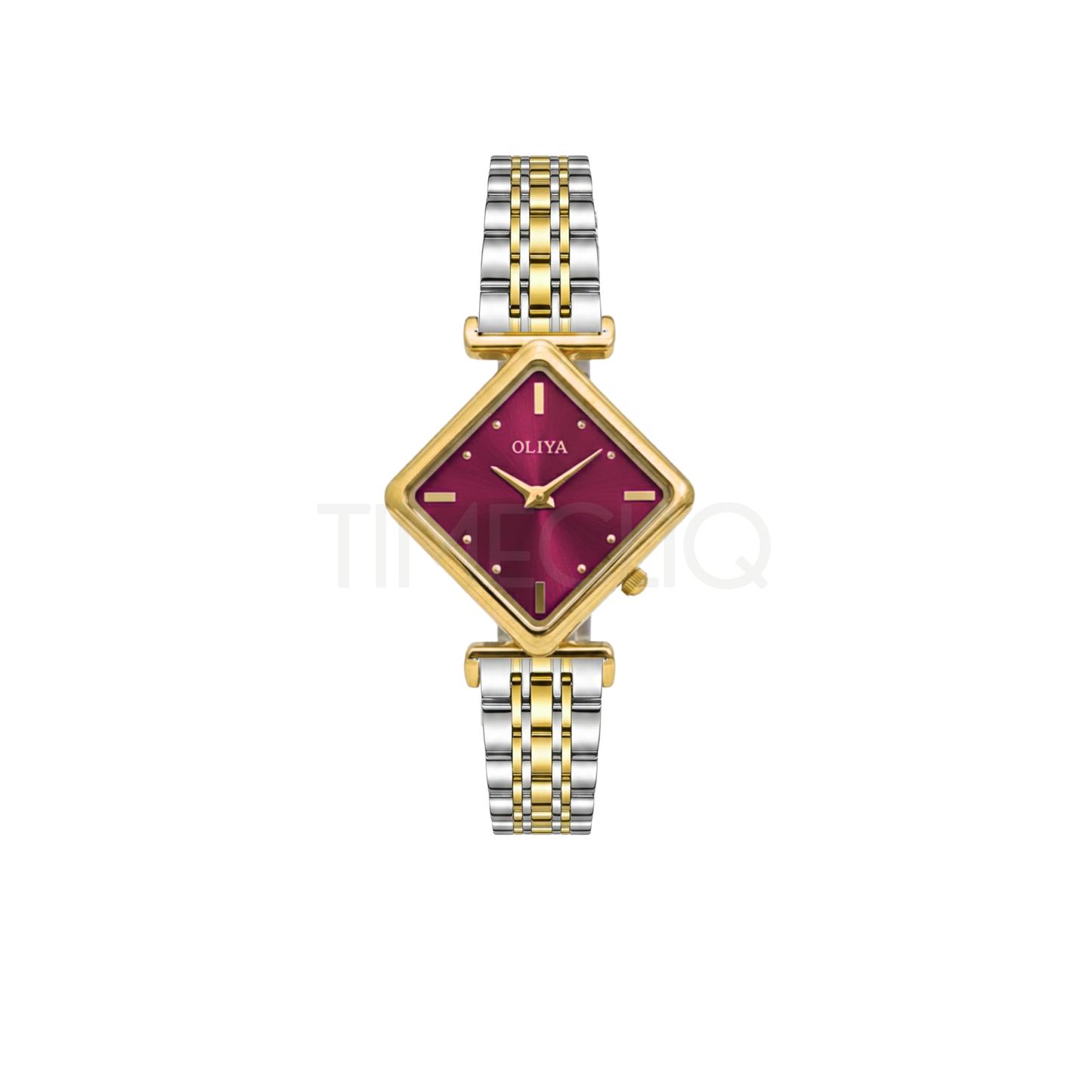 Oliya 6819 Women’s Two Toned Watch – Deep Pink Dial | Elegant Ladies Wristwatch