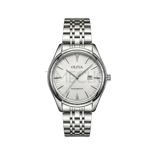 Oliya 66.160 Classic Men’s Wristwatch with Silver Stainless Steel Bracelet White Dial