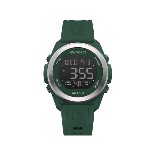 NAVIFORCE NF7111 Men's Digital Sport Watch - Green Silver