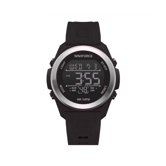 NAVIFORCE NF7111 Men's Digital Sport Watch - Black Silver