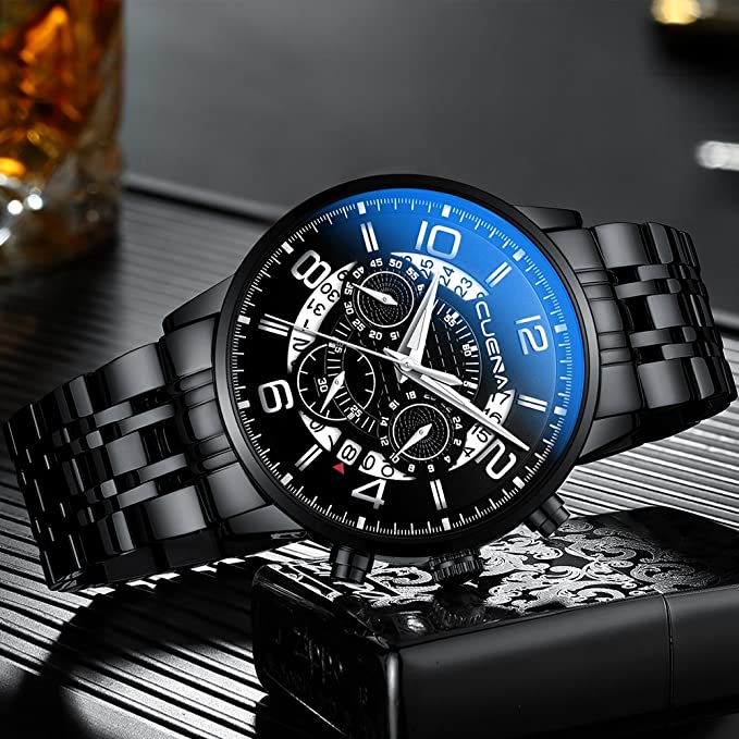 Cuena 6806 Stainless Steel band chronograph Analog luminous Men's Watch