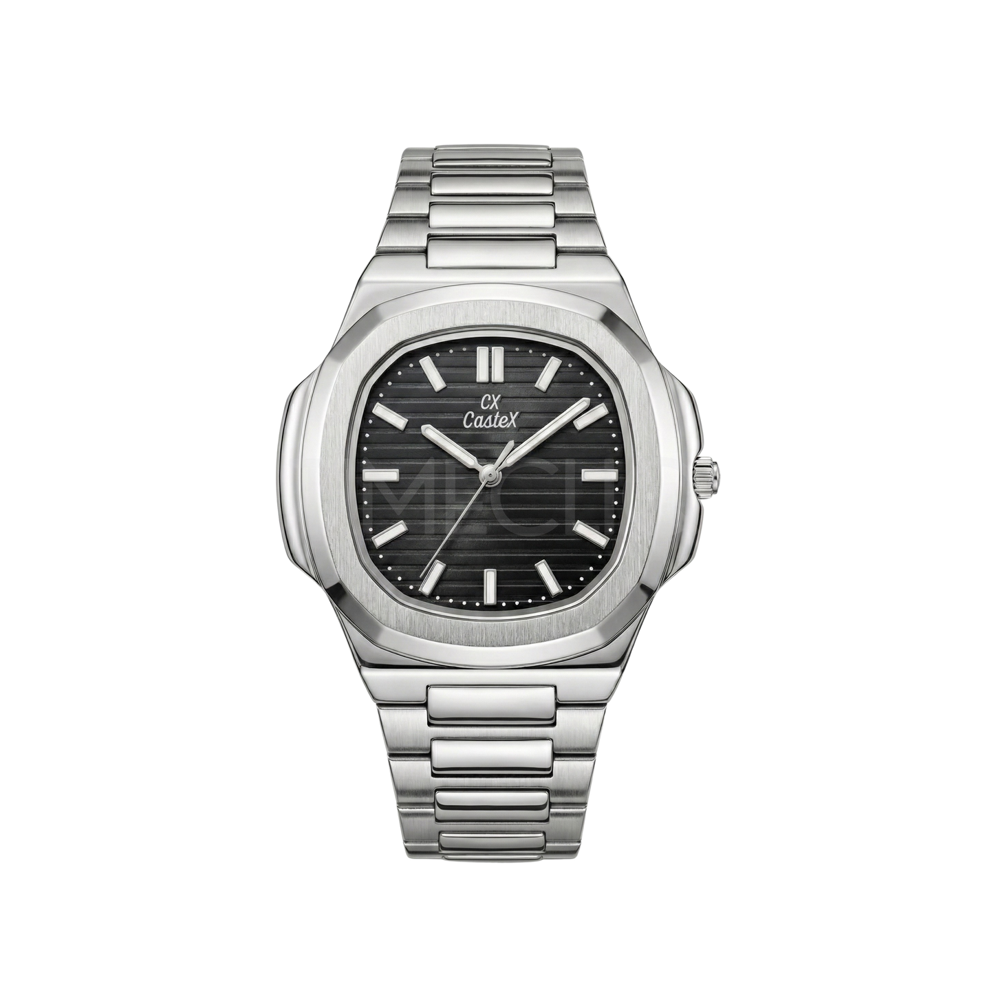 Cx Caslex 2668M Men's Stainless Steel Watch Black Dial