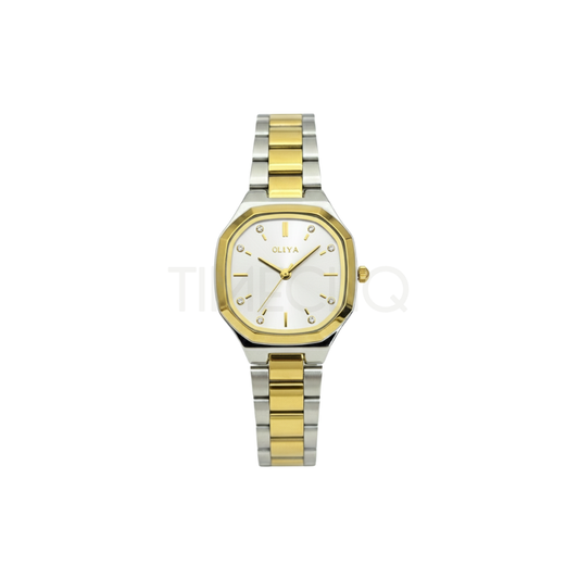 Oliya 831 Women’s Two Toned Watch – White Dial | Elegant Ladies Wristwatch