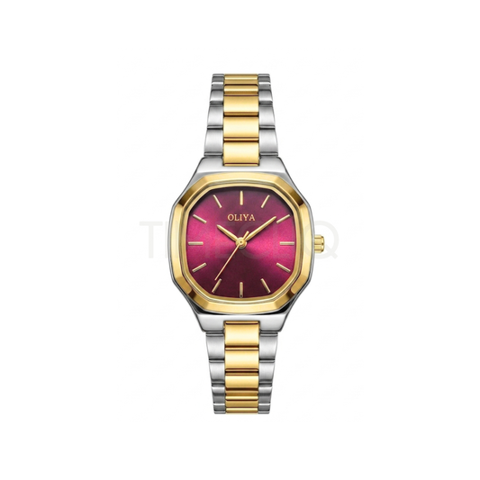 Oliya 831 Women’s Two Toned Watch – Pink Dial | Elegant Ladies Wristwatch