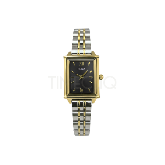 Oliya 860 Elegent Ladies Two Toned Watch Black Dial