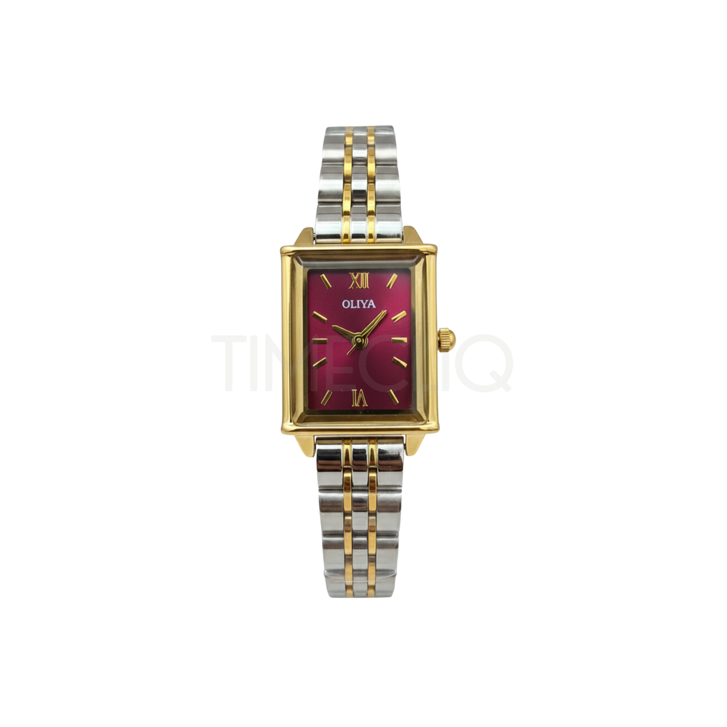 Oliya 860 Elegent Ladies Two Toned Watch Red Dial