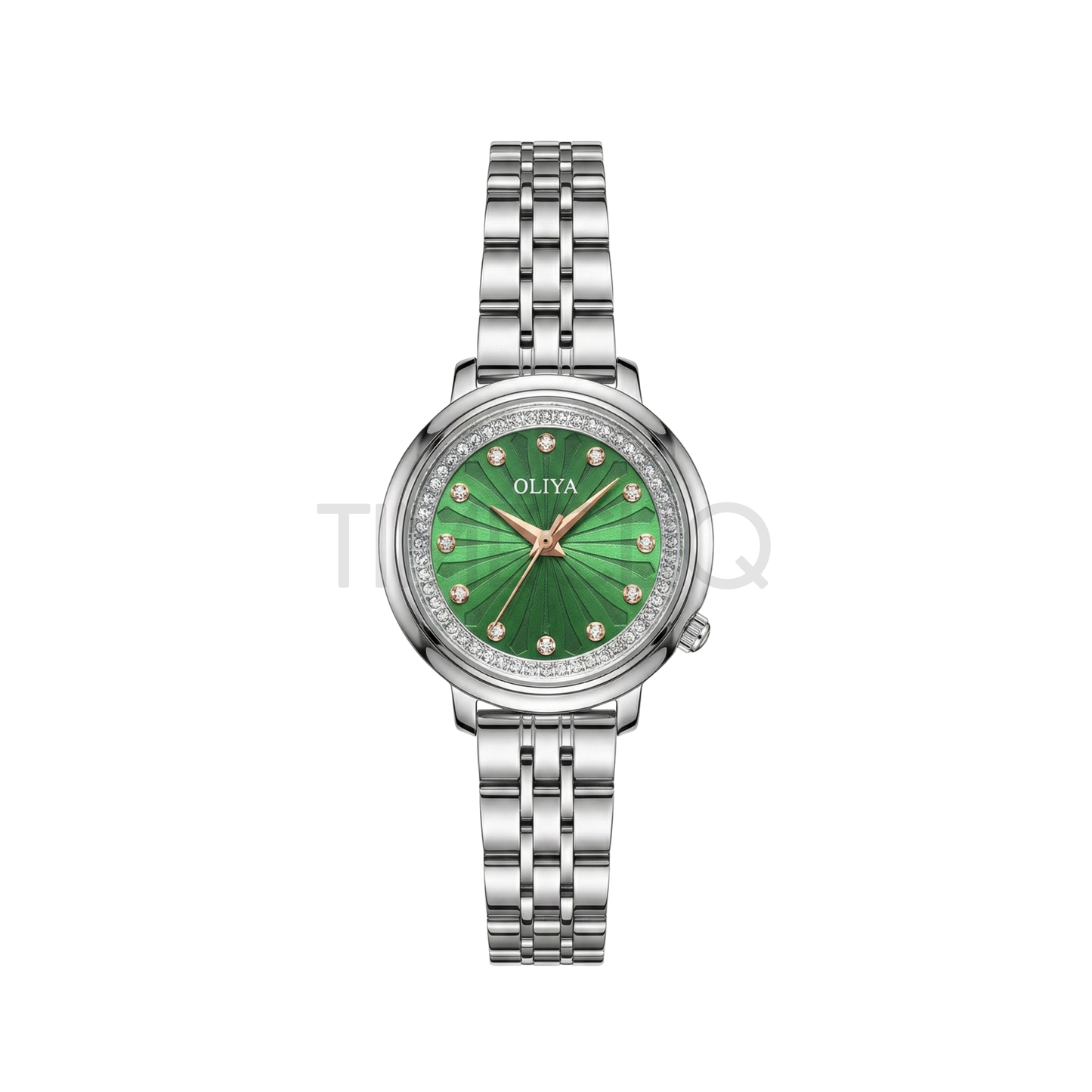 Oliya 889 Green Dial Silver Women’s Watch.