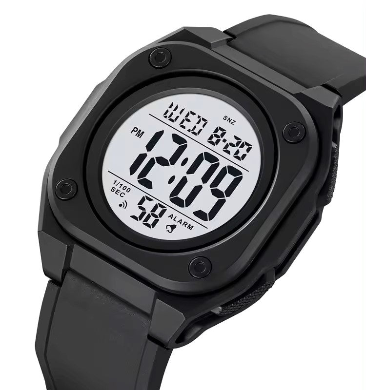 SKMEI 2160 Luminous waterproof multi-functional wrist-watches for Men’s- Black White