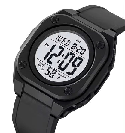SKMEI 2160 Luminous waterproof multi-functional wrist-watches for Men’s- Black White
