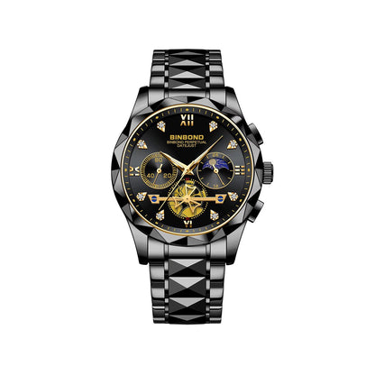 BINBOND 1236 Classic Style Quartz Luminous Men's Watch-Black