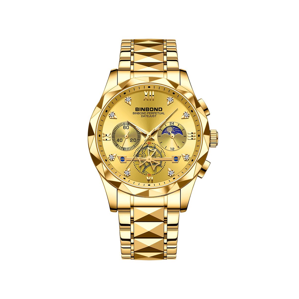 BINBOND 1236 Classic Style Quartz Luminous Men's Watch-Gold