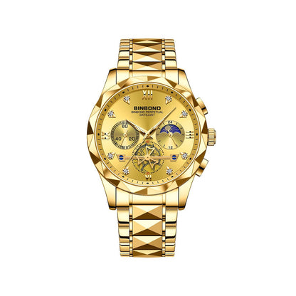 BINBOND 1236 Classic Style Quartz Luminous Men's Watch-Gold