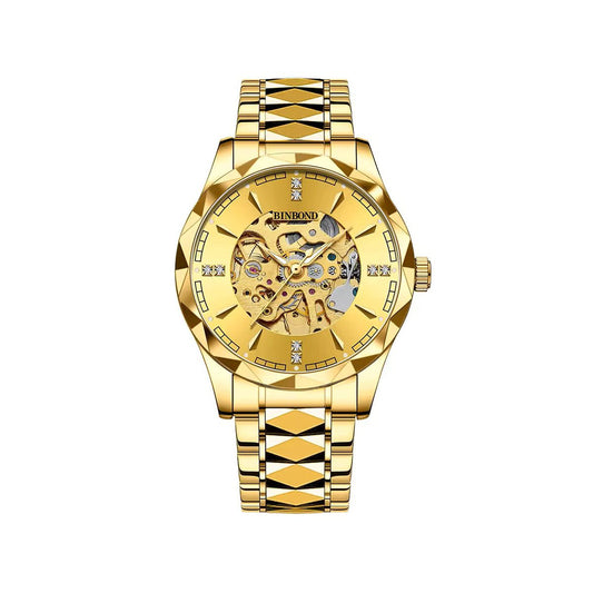BINBOND 5059 Luxury Automatic Mechanical Movement Steel Men's Watch-Gold