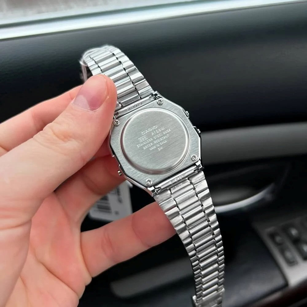 CASIO A158WA-1DF Vintage Digital Stainless Steel Watch