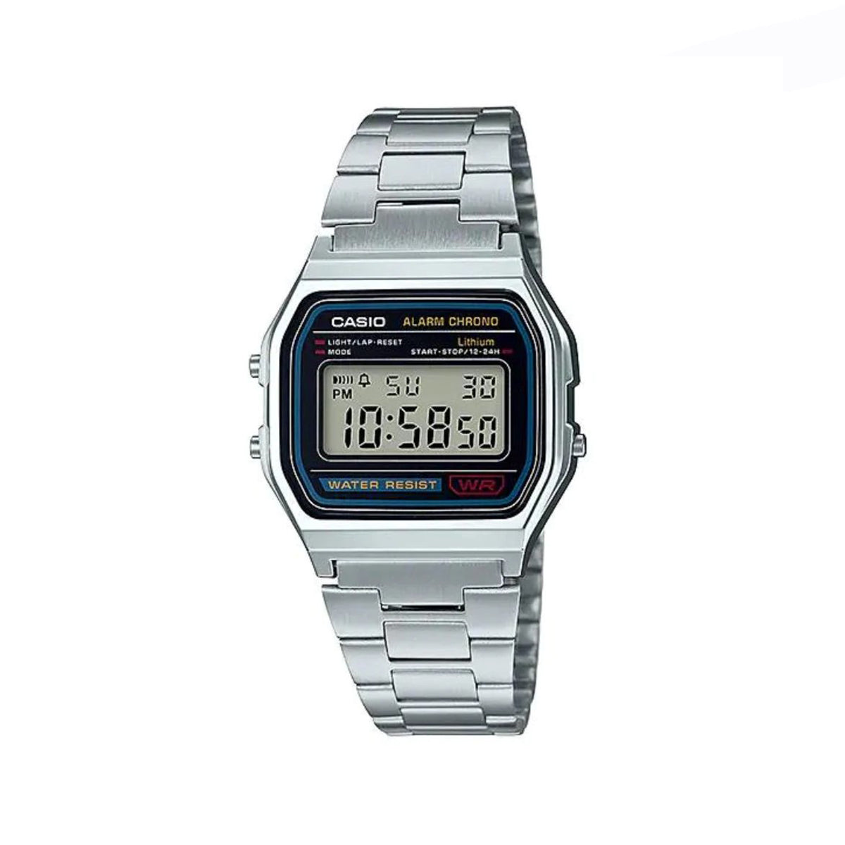 CASIO A158WA-1DF Vintage Digital Stainless Steel Watch