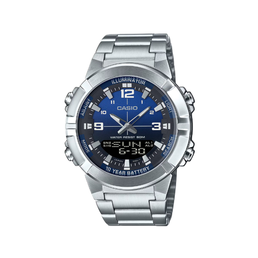 CASIO AMW-870DA-2A1 Outgear Analog-Digital Stainless-Steel Watch