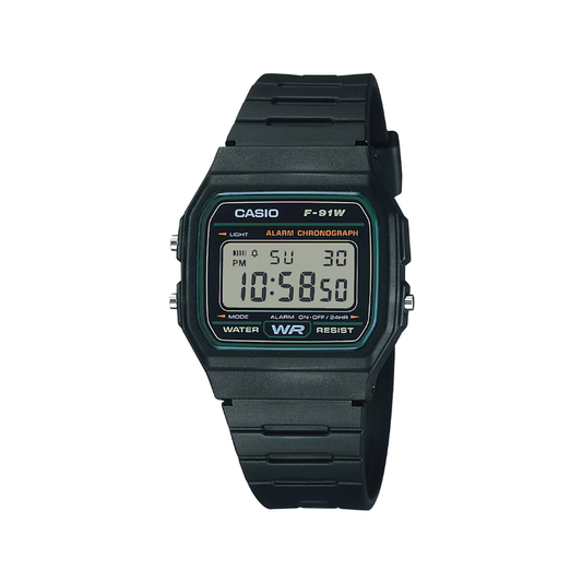 CASIOF-91W-3DG Classic Vintage Digital Resin Watch