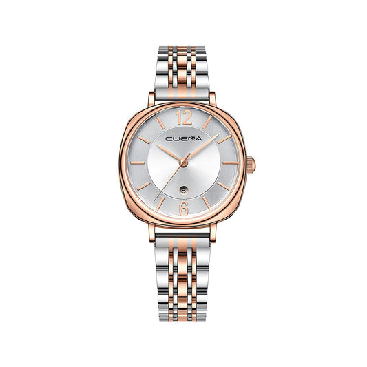 CUENA 6055 Steel Band Leisure Fashion Ladies Watch-Silver Rose Gold