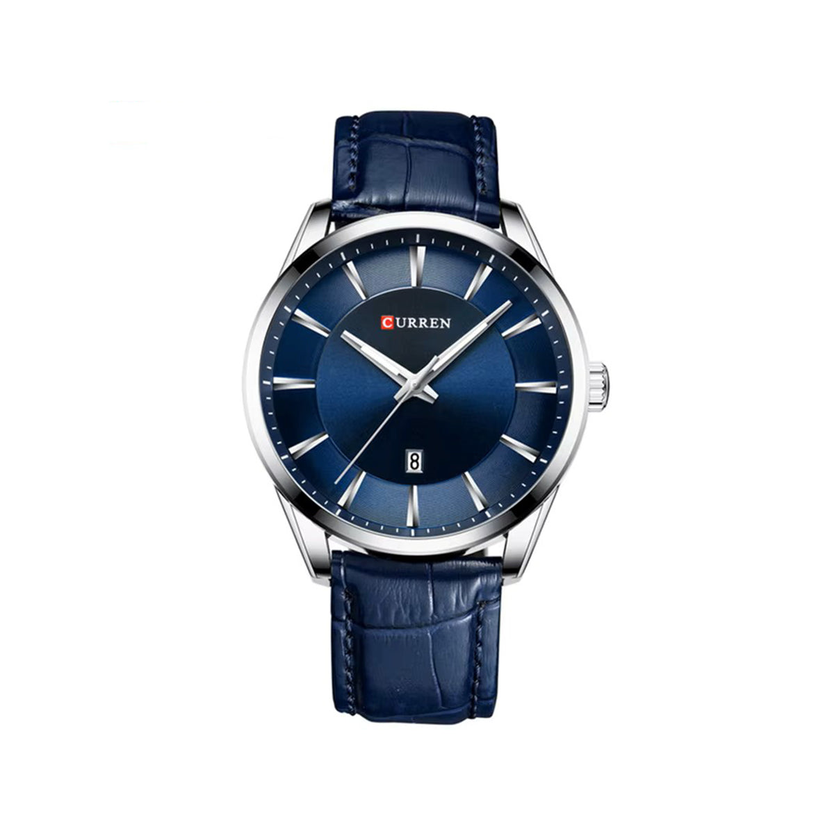 CURREN 8365 Simple Casual Quartz Leather Belt Watch For Men-Blue