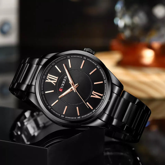 CURREN 8423 Formal Fashion Stainless Steel Analog Men's Watch-Black
