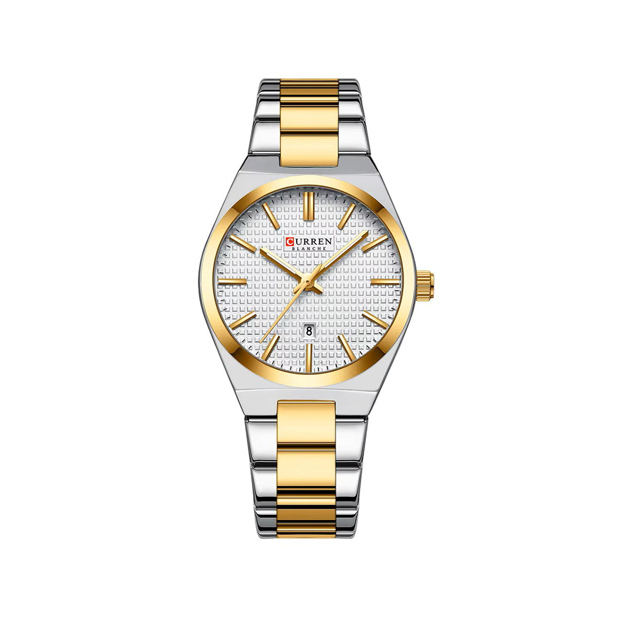CURREN 8439 Female Quartz Stainless Steel Wristwatch-Gold White