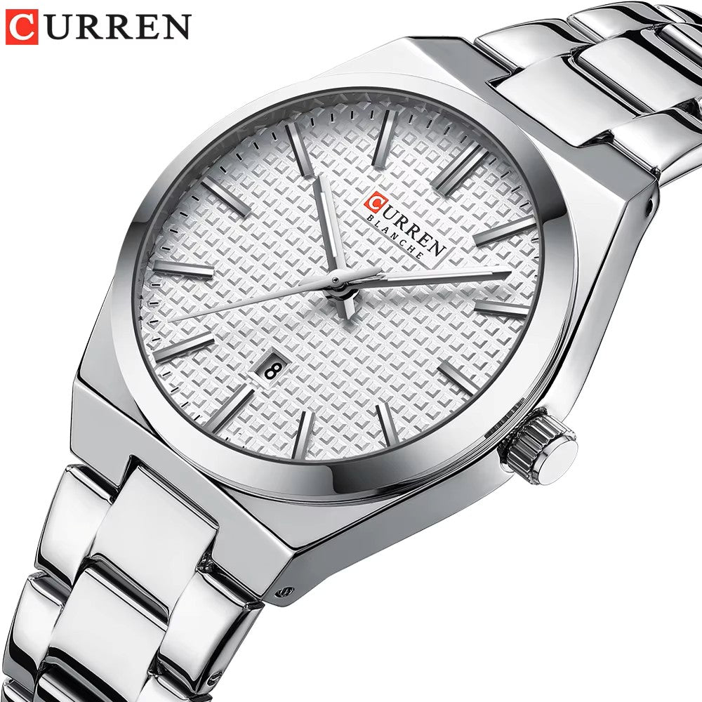 CURREN 8439 Female Quartz Stainless Steel Wristwatch-Silver