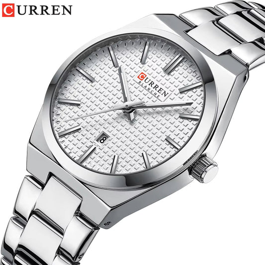 CURREN 8439 Female Quartz Stainless Steel Wristwatch-Silver