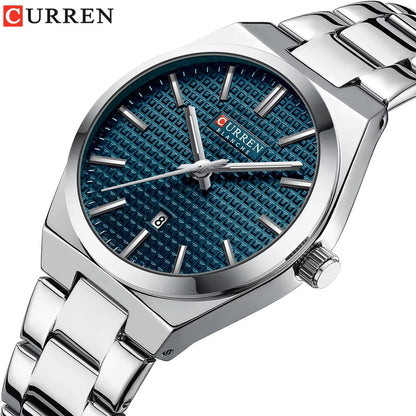 CURREN 8439 Female Quartz Stainless Steel Wristwatch-Silver blue