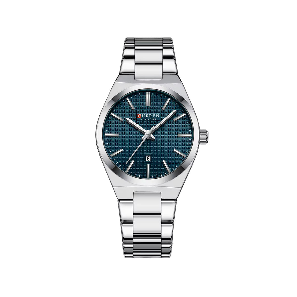 CURREN 8439 Female Quartz Stainless Steel Wristwatch-Silver blue