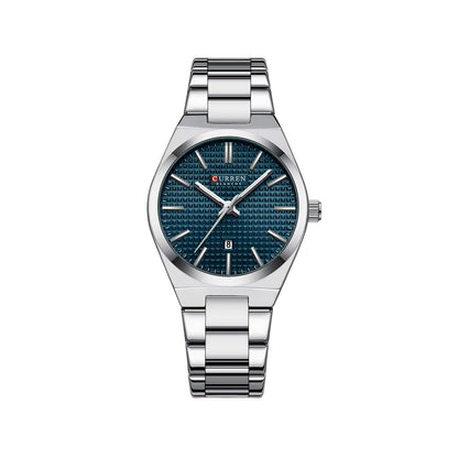 CURREN 8439 Female Quartz Stainless Steel Wristwatch-Silver blue