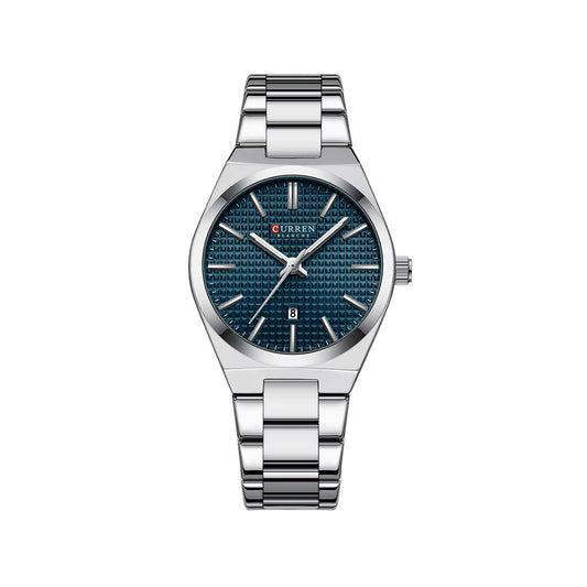 CURREN 8439 Female Quartz Stainless Steel Wristwatch-Silver blue