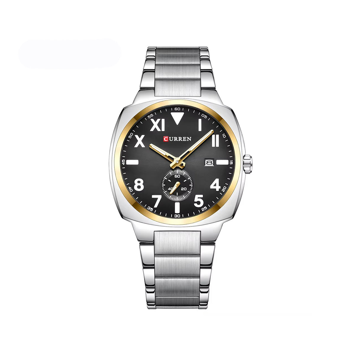 CURREN 8472 Casual Fashion Quartz Luminous Men's Watch-Silver Black