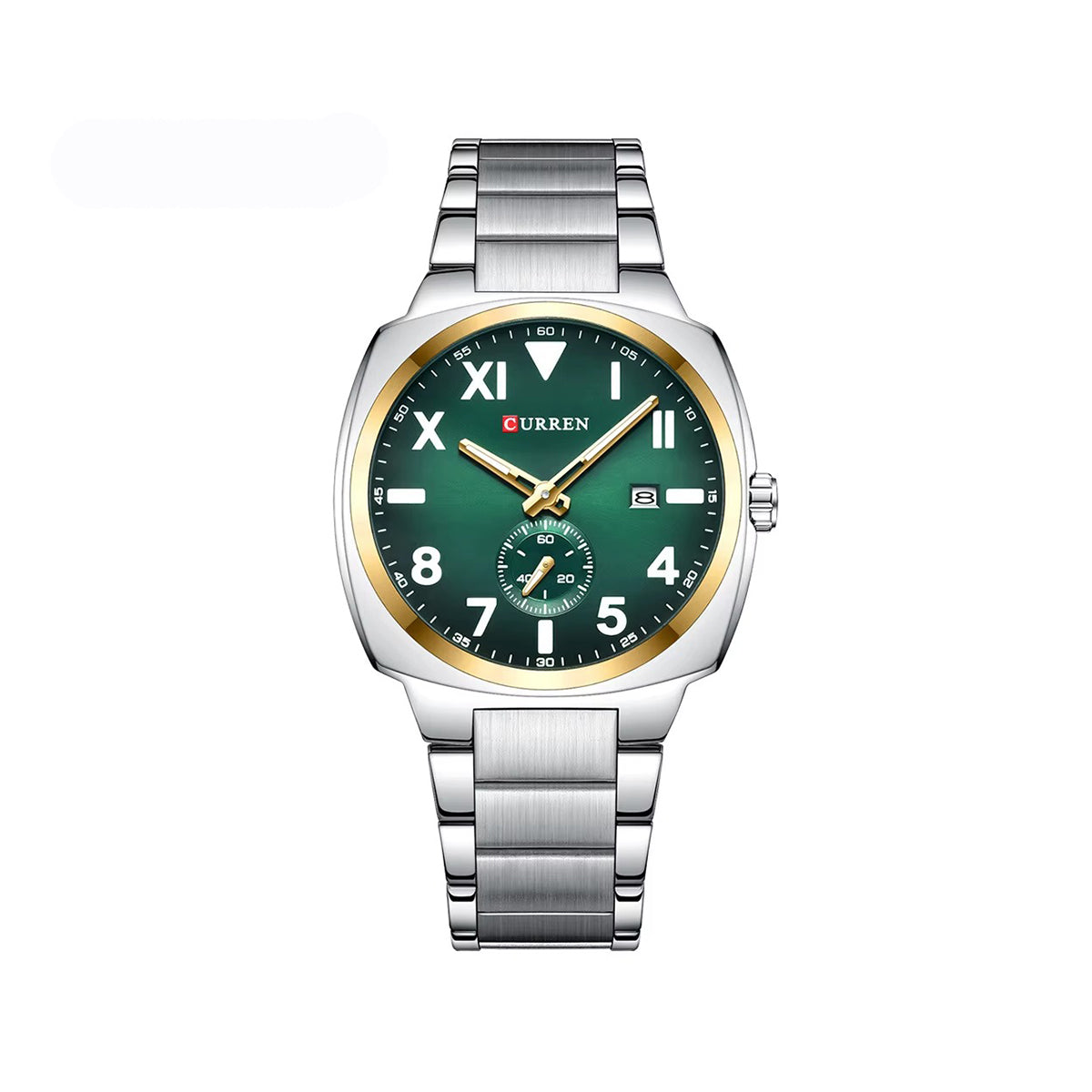 CURREN 8472 Casual Fashion Quartz Luminous Men's Watch-Silver Green