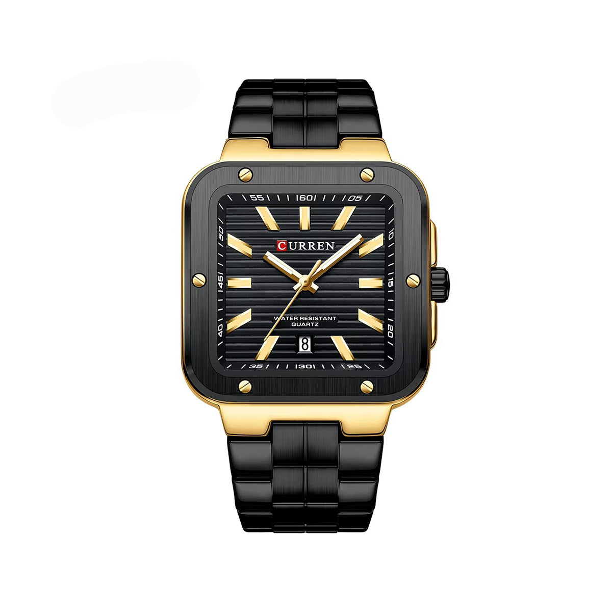 CURREN 8479 Elegant Fashion Square Dial Men's Watch-Black Gold