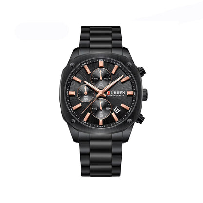 CURREN 8490 Chronograph Stainless Steel Men’s Watch-Black